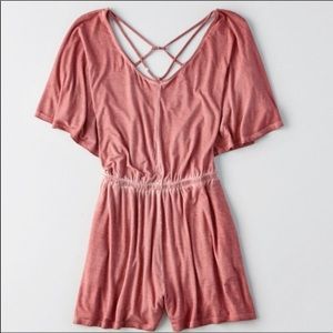 AEO Mauve Strappy Romper